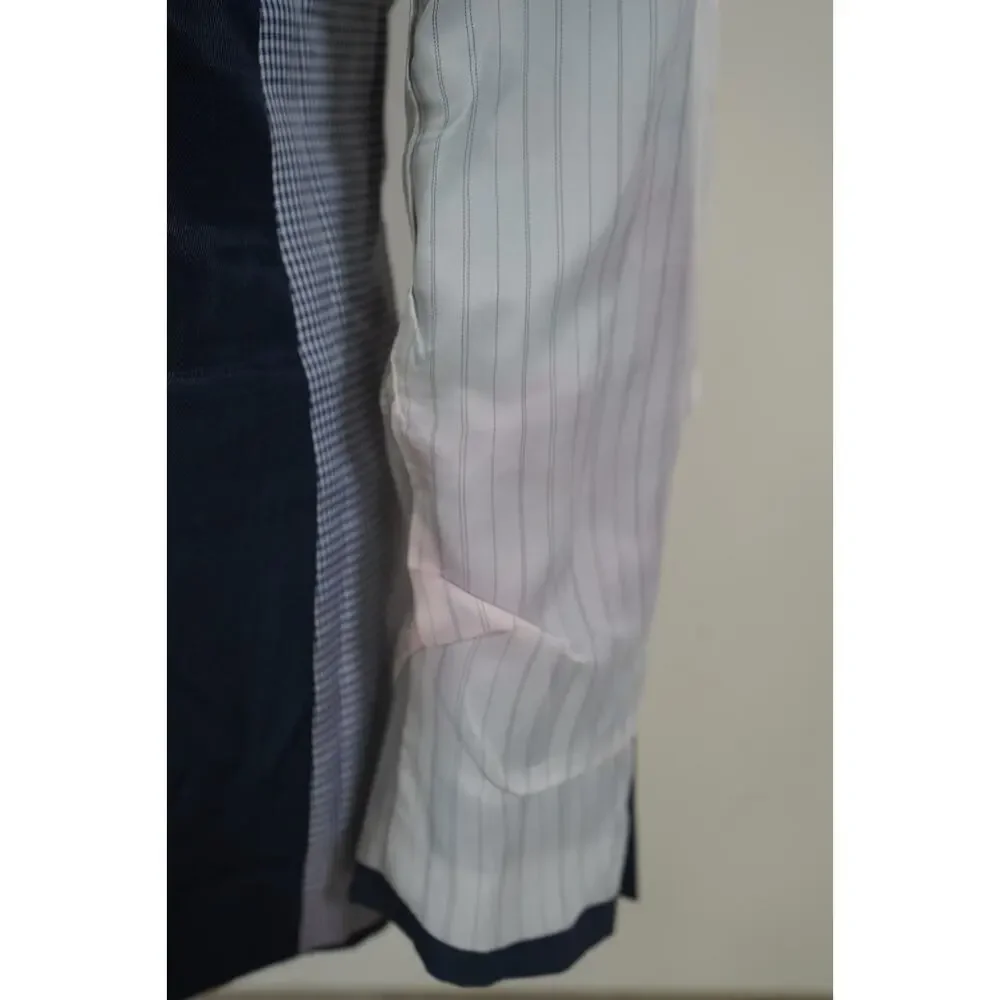 Banana Republic Tailored Fit Suit Jacket Mens 40R Navy Blue 100% Wool Check